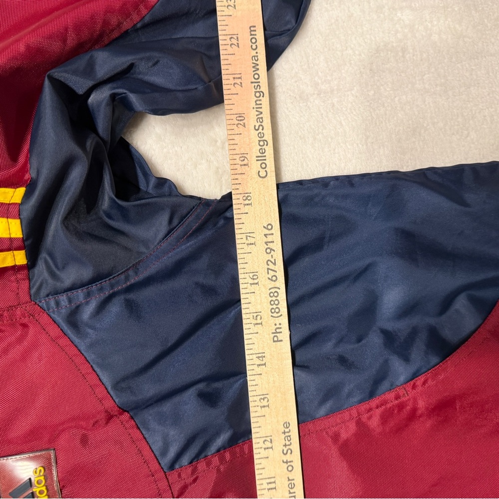 Youth Adidas 3 Stripe Pullover 1/4 Zip Jacket Maroon Hooded Size S - Picture 12 of 12